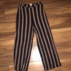 black striped flowy pants